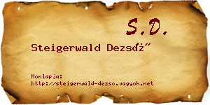 Steigerwald Dezső névjegykártya